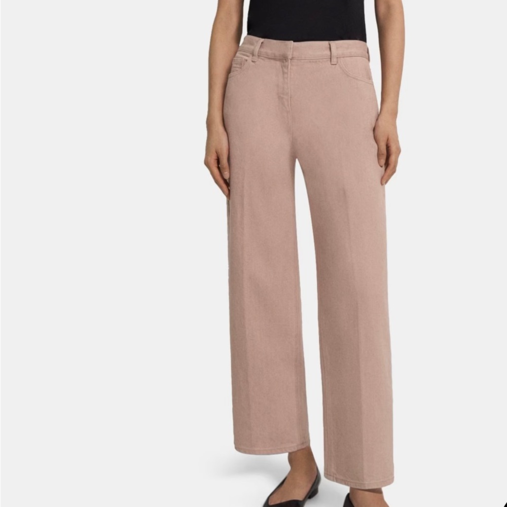 NWT Theory Wide Crop Jean in Dyed Denim Blush Size 27